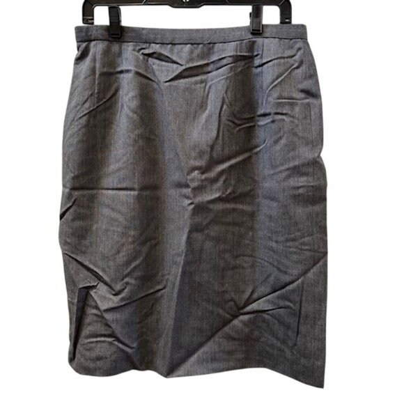 Classic Gray Wool-Blend Pencil Skirt By Pendleton Size 12 Office Wear Back Zippe - Picture 1 of 7
